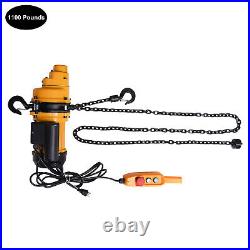 0.5 Ton Electric Chain Hoist with13FT Single Chain Lifting110V 20Mn2 1100LBS 1300W