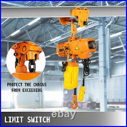 0.5Ton 1100LBS Electric Chain Hoist 1 Phase 110V 10FT withLimit Switch Building