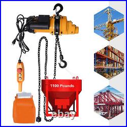 0.5Ton Electric Chain Hoist with13FT Single Chain Lifting 110V 20Mn2 1100lbs 1300W