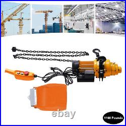 0.5Ton Electric Chain Hoist with13FT Single Chain Lifting 110V 20Mn2 1100lbs 1300W