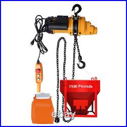 1/2 Ton Electric Chain Hoist 1100Lb 13Ft Lifting Chain Wired Remote Control