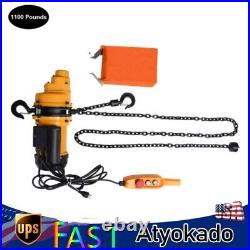 1/2 Ton Electric Chain Hoist Kit 1100Lb 13Ft Lifting Chain Wired Remote Control