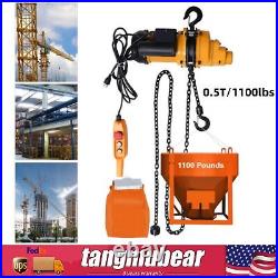 1/2 Ton Electric Chain Hoist Winch with 13' G80 Chain 110V Remote Control 1300W 1/2 Ton Electric Chain Hoist Winch with 13' G80 Chain 110V Remote Control 1300W