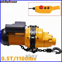 1/2 Ton Electric Chain Hoist Winch with 13' G80 Chain 110V Remote Control 1300W