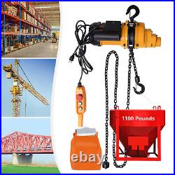 1/2 Ton Electric Chain Hoist Winch with 13' G80 Chain 110V Remote Control 1300W