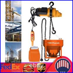 1/2 Ton Electric Chain Hoist Winch with 13ft G80 Chain 110V Remote Control 1300W