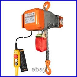 1/2 ton 1100 lb 220240V 1 Speed Electric Chain Hoist 20 ft. G80 Chain H2 Duty