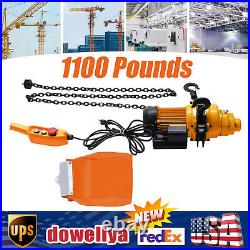 1/2Ton Electric Chain Hoist 1100Lb 13Ft Lifting Chain Wired Remote Control