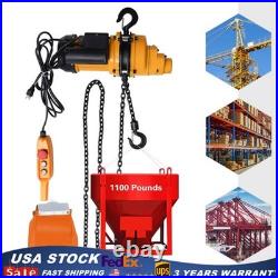 1/2Ton Electric Chain Hoist 1100Lb 13Ft Lifting Chain Wired Remote Control 1.3KW