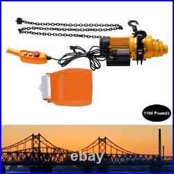 1/2Ton Electric Chain Hoist 1100Lb 13Ft Lifting Chain Wired Remote Control 1.3KW