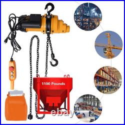1/2Ton Electric Chain Hoist 1100Lb 13Ft Lifting Chain Wired Remote Control 1.3KW