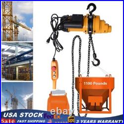 1/2Ton Electric Chain Hoist 1100Lb 13Ft Lifting Chain Wired Remote Control 1300W