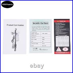 1/2Ton Electric Chain Hoist 1100Lb 13Ft Lifting Chain Wired Remote Control 1300W 1/2Ton Electric Chain Hoist 1100Lb 13Ft Lifting Chain Wired Remote Control 1300W