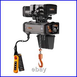 1/4 ton Electric Chain Hoist with Power Trolley 2 Speed 208240V 3ø 60HZ