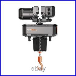 1/4 ton Electric Chain Hoist with Power Trolley 2 Speed 208240V 3ø 60HZ