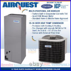1.5 Ton 15 SEER AirQuest All Electric AC & Heat Pump System with 5kW Backup Heat