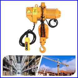 1.6KW 2204LBS 1Ton Electric Chain Hoist Single Phase Hoist Crane 10FT Chain 110V