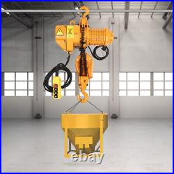 1.6KW 2204LBS 1Ton Electric Chain Hoist Single Phase Hoist Crane 10FT Chain 110V