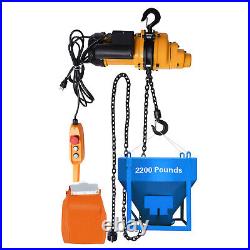 1 Ton 110V Electric Chain Hoist Winch with 13FT 20Mn2 Chain Wired Remote Control