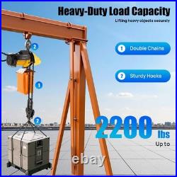 1 Ton 1500W Electric Chain Hoist Single Phase Crane Hoist 2200lbs Load 13ft Lift