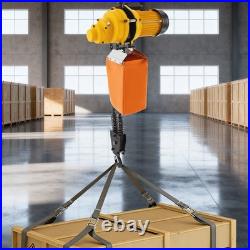 1 Ton 1500W Electric Chain Hoist Single Phase Crane Hoist 2200lbs Load 13ft Lift