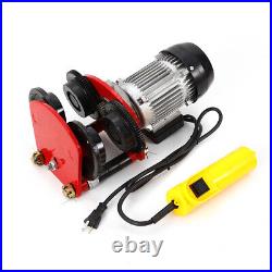 1 Ton 2200LB Electric Wire Rope Hoist Trolley I-beam Links Lift Crane WithRemote