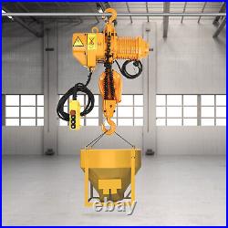 1 Ton Electric Chain Hoist, 2004 lb, 110V Electric crane hoist 10ft chain 1.6KW