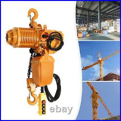 1 Ton Electric Chain Hoist, 2004 lb, 110V Electric crane hoist 10ft chain 1.6KW