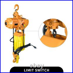 1 Ton Electric Chain Hoist 2200 lb. Super Electric Crane Hoist HD 10ft Lift Top