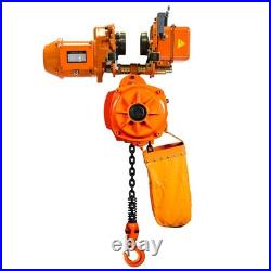 1 Ton Electric Chain Hoist Power Trolley 208240/440480V 2 Speed 20 ft
