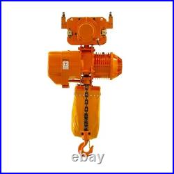 1 Ton Electric Chain Hoist Power Trolley 208240/440480V 2 Speed 20 ft