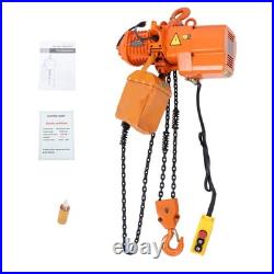 1 Ton Electric Chain Hoist, Single Phase 2200Lbs 10ft Lift Height G80 110V 750W