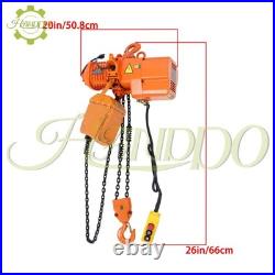1 Ton Electric Chain Hoist, Single Phase 2200Lbs 10ft Lift Height G80 110V 750W