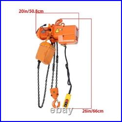 1 Ton Electric Chain Hoist, Single Phase 2200Lbs 10ft Lift Height G80 110V 750W