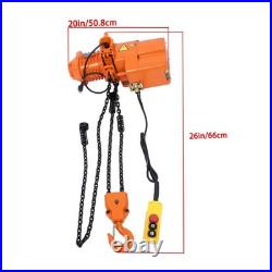 1 Ton Electric Chain Hoist, Single Phase 2200Lbs 10ft Lift Height G80 110V 750W