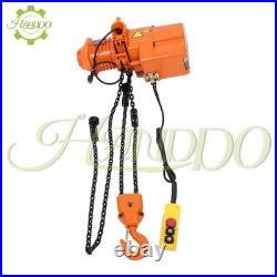 1 Ton Electric Chain Hoist, Single Phase 2200Lbs 10ft Lift Height G80 110V 750W