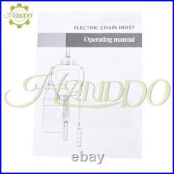 1 Ton Electric Chain Hoist, Single Phase 2200Lbs 10ft Lift Height G80 110V 750W