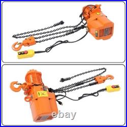 1 Ton Electric Chain Hoist, Single Phase 2200Lbs 10ft Lift Height G80 110V 750W