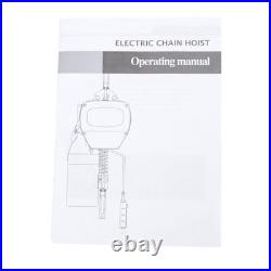 1 Ton Electric Chain Hoist, Single Phase 2200Lbs 10ft Lift Height G80 110V 750W