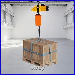 1 Ton Electric Chain Hoist Single Phase Crane Hoist 2200lbs Load 13ft Lift 1500W