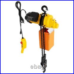 1 Ton Electric Chain Hoist Single Phase Crane Hoist 2200lbs Load 13ft Lift 1500W