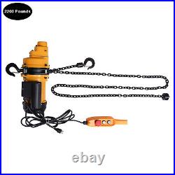 1 Ton Electric Chain Hoist Single Phase Crane Hoist 2200lbs Load 13ft Lift 1500W