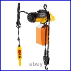 1 Ton Electric Chain Hoist Single Phase Crane Hoist 2200lbs Load 13ft Lift 1500W