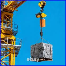 1 Ton Electric Chain Hoist Single Phase Crane Hoist 2200lbs Load 13ft Lift 1500W
