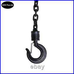 1 Ton Electric Chain Hoist Winch with 10FT 20Mn2 Chain Wired Remote Control 110V