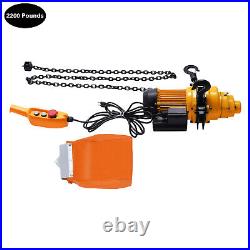 1 Ton Electric Chain Hoist Winch with 13 FT 20Mn2 Chain 110V Wired Remote Control