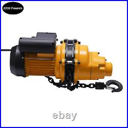 1 Ton Electric Chain Hoist Winch with 13 FT 20Mn2 Chain 110V Wired Remote Control