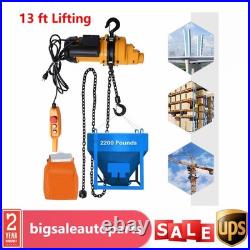 1 Ton Electric Chain Hoist Winch with 13FT 20Mn2 Chain Wired Remote Control 110V
