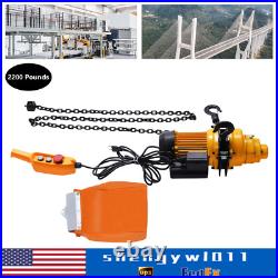 1 Ton Electric Chain Hoist Winch with 13FT 20Mn2 Chain Wired Remote Control 110V
