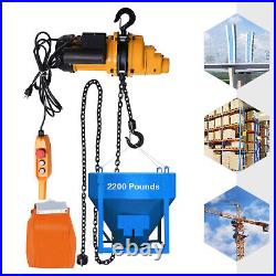 1 Ton Electric Chain Hoist Winch with 13FT 20Mn2 Chain Wired Remote Control 110V